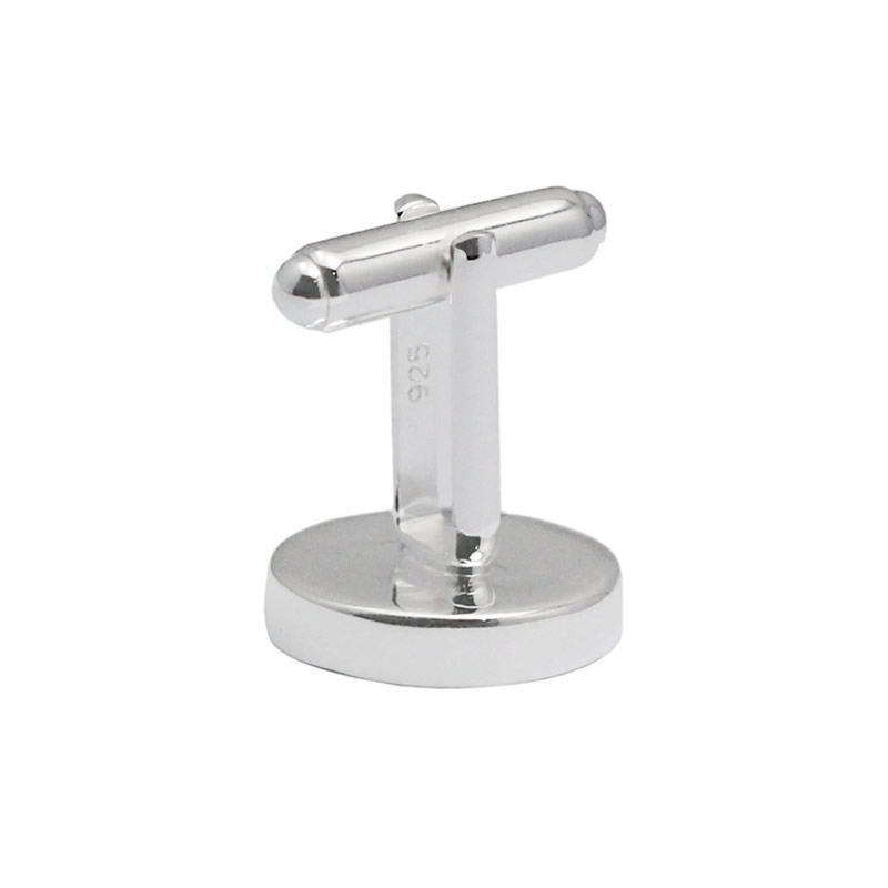 Beadsnice 925 Sterling Silver Cufflink Blanks French Cufflink Base with 16mm Round Cabochon Setting DIY Cufflink Findings for Men ID 33332