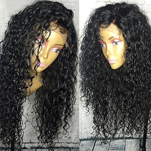 Brazilian curly lace front human hair wig for black women perruque lace frontal wigs water wave 130%density