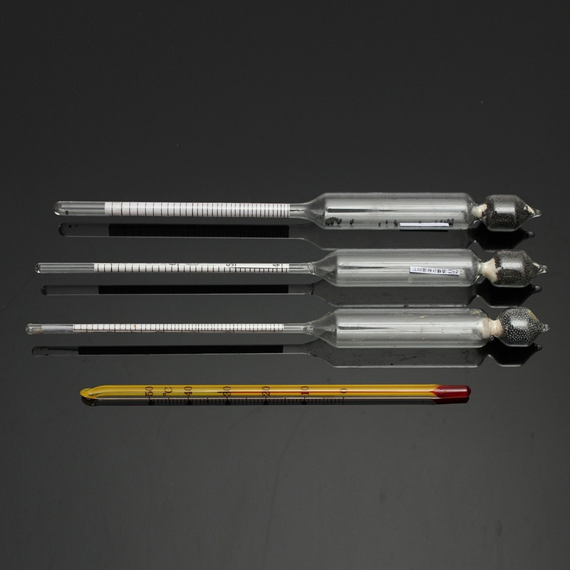Wholesale-3pcs Alcoholmeter Vinometer Measure Proof 0-100% Distilled Spirit w/Hydrometer Free Shipping