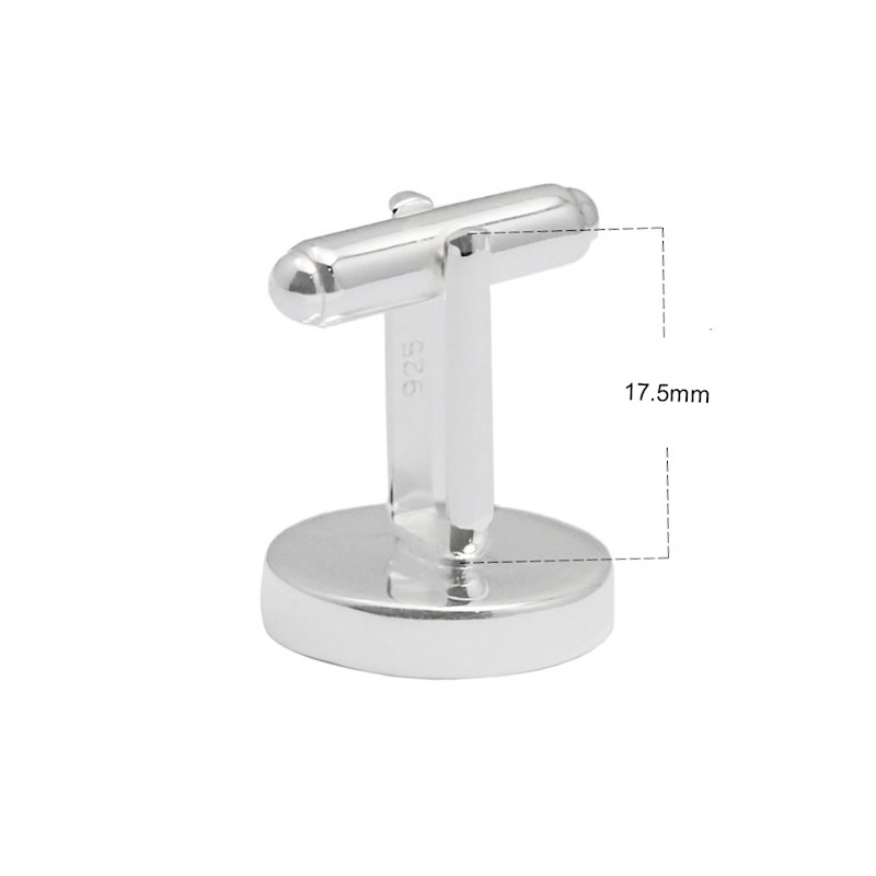 Beadsnice 925 Sterling Silver Cufflink Blanks French Cufflink Base with 16mm Round Cabochon Setting DIY Cufflink Findings for Men ID 33332