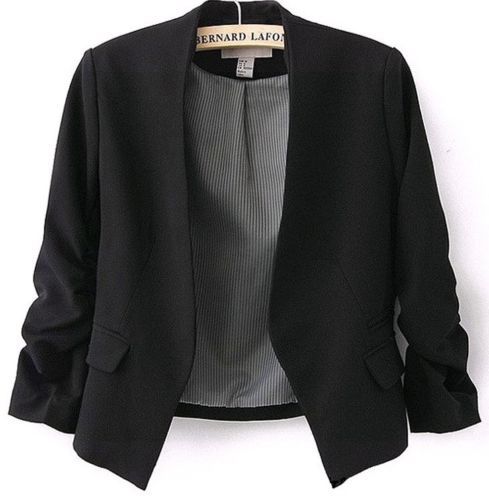 Fashion HotWomens Ladies Fashion Korea Solid Slim Casual Suit Blazer Coat Jacket