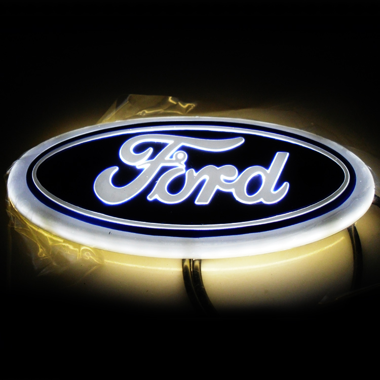 LED 4D Utor28 Car Light 14.5Cm*5.6Cm Car Auto Sticker Badge Blue /Red/White Light For Ford FOCUS EO
