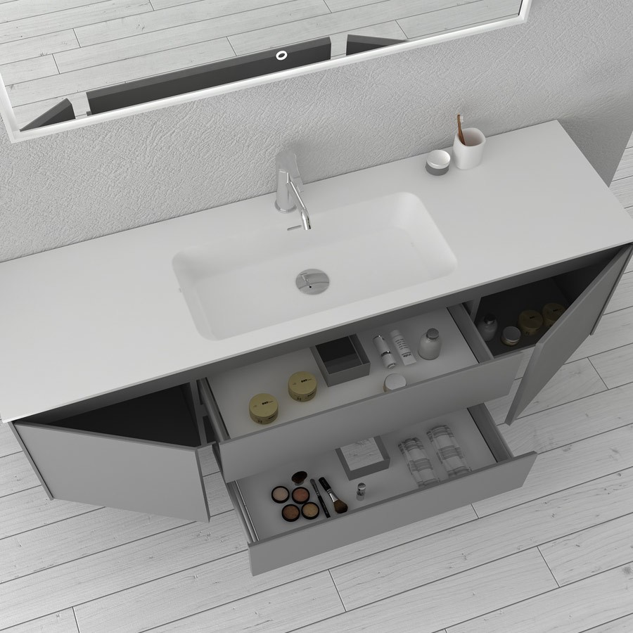 1400mm Bathroom Furniture Free Standing vanity Stone Solid Surface Blum Drawer Cloakroom Wall Hung Cabinet Storage 2245