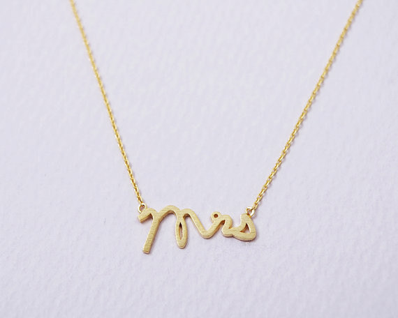 Gold Silver Simple Dainty Mrs Necklace Small Stamped Word Initial Necklace Simple Love Alphabet Letter Necklaces
