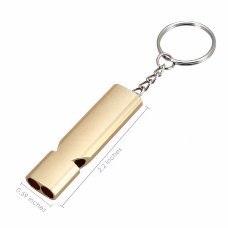 Aluminum Double-frequency Molle Emergency Survival Whistle Keychain for Camping Hiking Outdoor Sport Accessories Tools 5 pcs