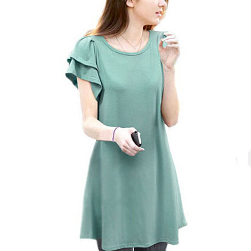 New Arrival Ladies' Summer Casual Short Sleeve Dress Plus Sizes Solid O Neck Dress Petal Sleeve Middle Dress, Black
New Arrival Ladies' Summer Casual Short Sleeve Dress Plus Sizes Solid O Neck Dress Petal Sleeve Middle Dress, Black