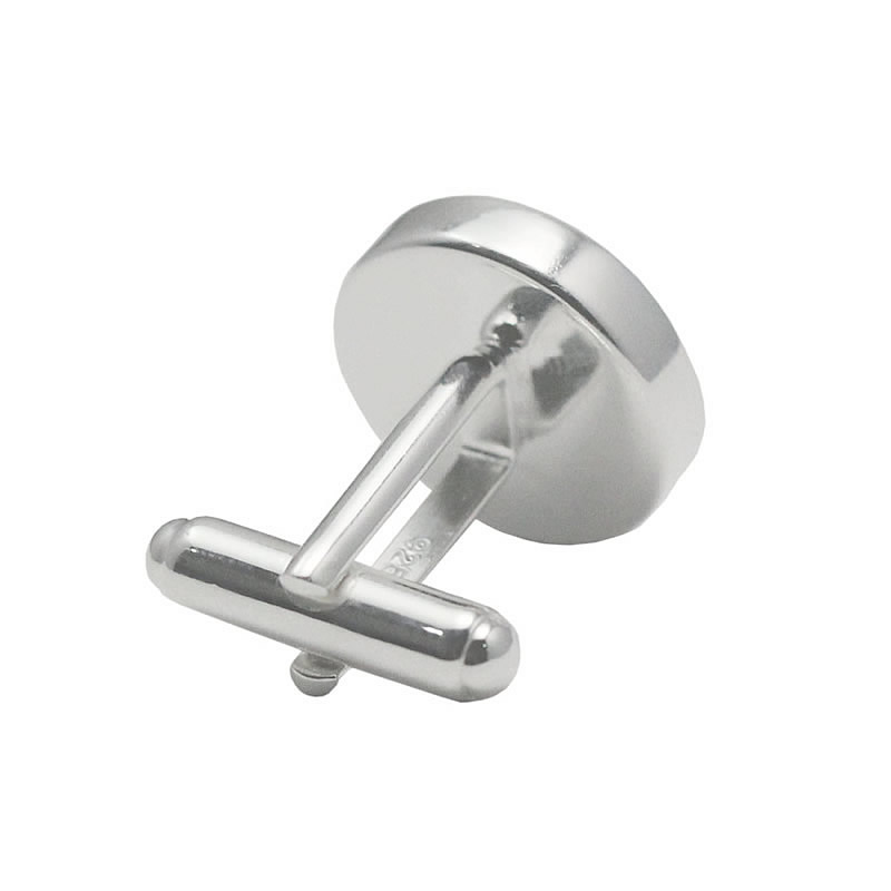 Beadsnice 925 Sterling Silver Cufflink Blanks French Cufflink Base with 16mm Round Cabochon Setting DIY Cufflink Findings for Men ID 33332