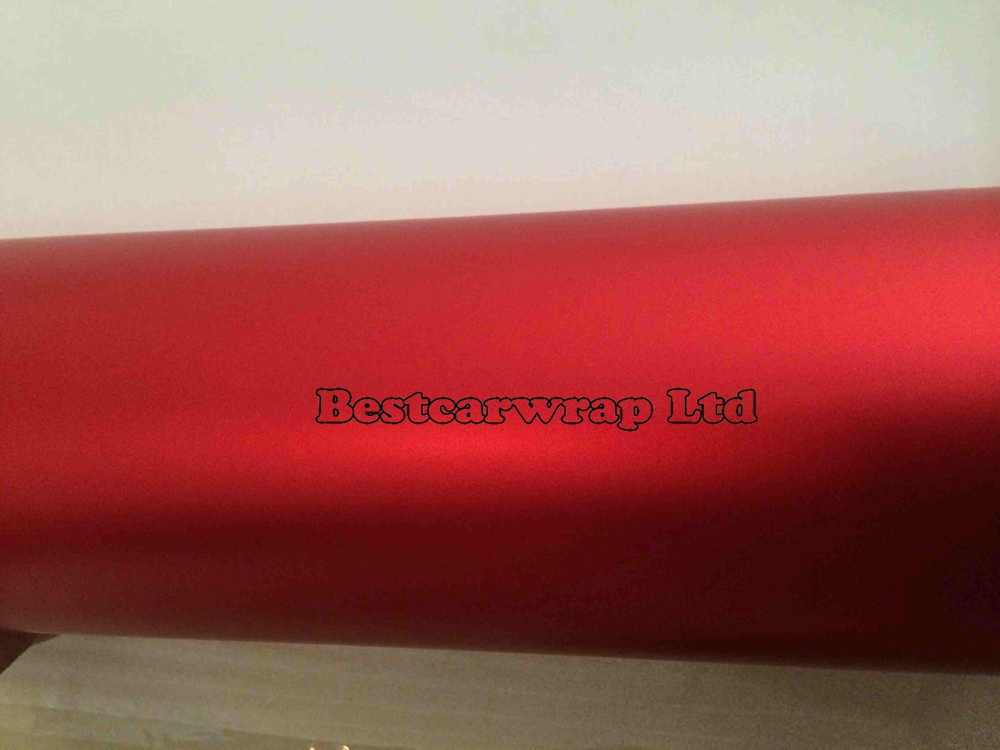 Premium Red Satin Chrome Vinyl Wrap paper sticker for Car Wrap with Air Bubble Free size1.52x20m/Roll 5x67ft