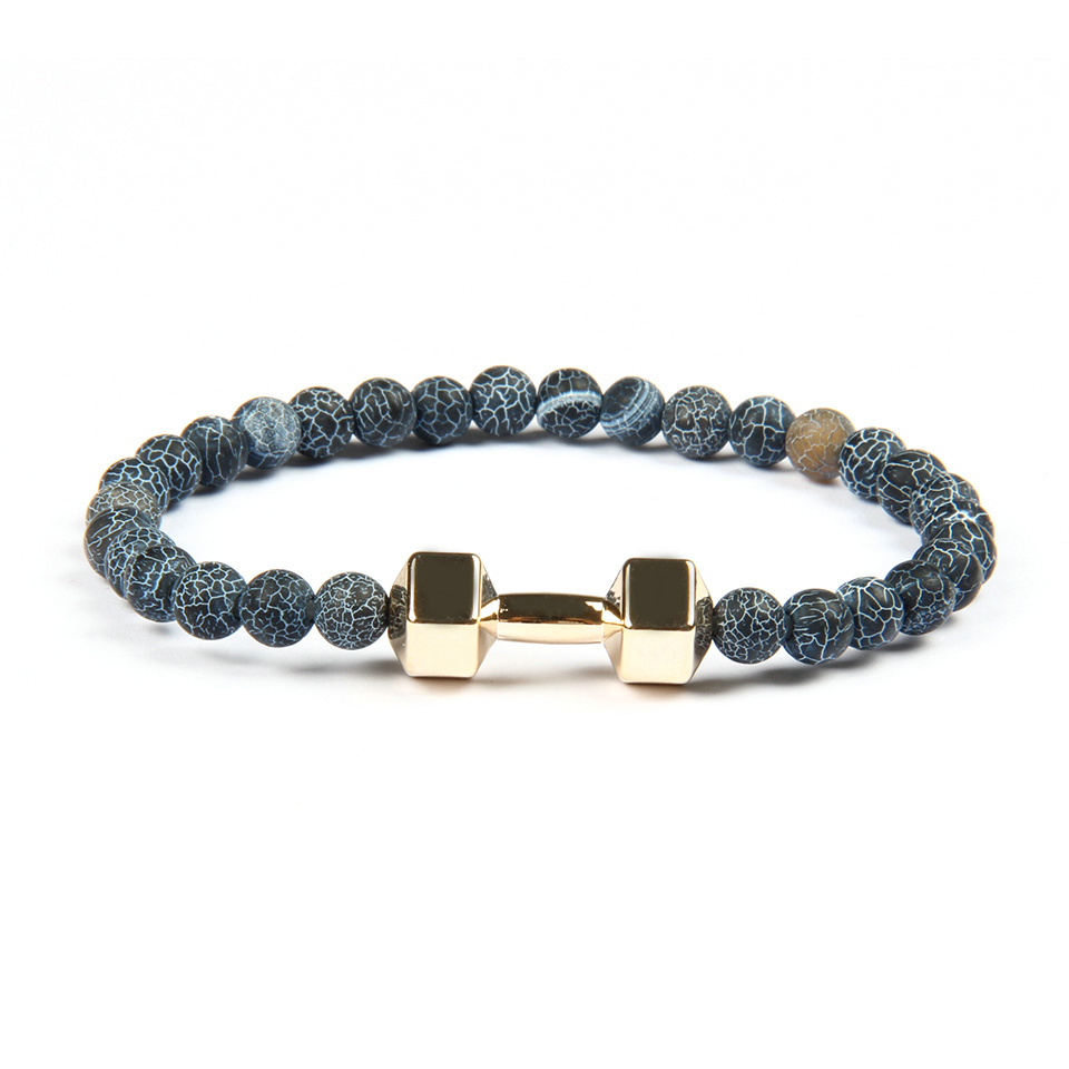 Wholesale New Design Men Powerful Jewelry, 6mm weathered granite Stone Beads & Energy Fitness Fashion Dumbbell Bracelets With Words
Wholesale New Design Men Powerful Jewelry, 6mm weathered granite Stone Beads & Energy Fitness Fashion Dumbbell Bracelets With Words