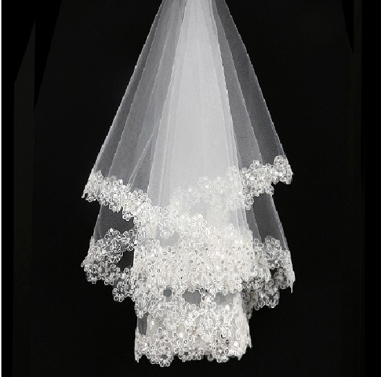 Hot Sale White Ivory Bridal Veils Sequined Beaded Soft Tulle Short Wedding Veils In Stock NO:53
Hot Sale White Ivory Bridal Veils Sequined Beaded Soft Tulle Short Wedding Veils In Stock NO:53