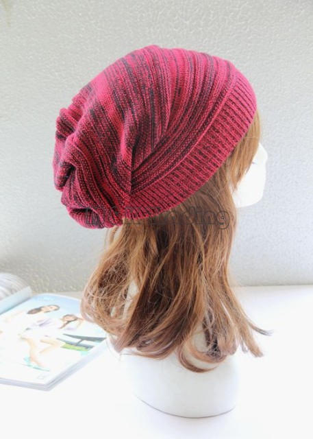 Trendy Warm Soft Stretch Cable Knit Slouchy Beanie Skull Caps Oversize Women Men Knitting Hats 4 Colors