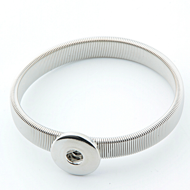18mm snap button charm Elasticity Bracelet bangle silver gold chain snaps buttons Bracelets Jewelry for women men