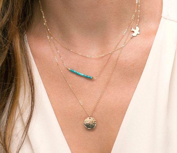 30PCS Gold Silver Tiny Soar Flying Bird Necklace Peace Dove Necklace Little Swallow Baby Bird Necklaces Abstract Necklaces