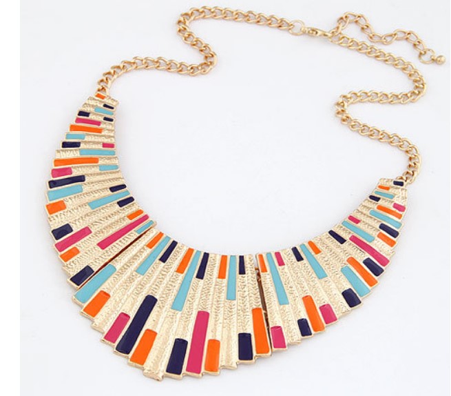 Amazing Deals Fashion Top Selling Colorful Enamel Big Bib Statement Collar Necklace Christmas Gifts For Women