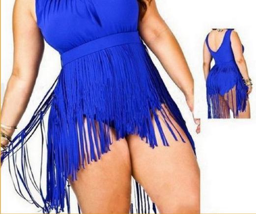SEXY Women Plus Size Fringe Tassel Tankini Set Swimsuit Skirt women sexy Padded Tops High Waist Bikini Swimwear bath suit summer 4colors