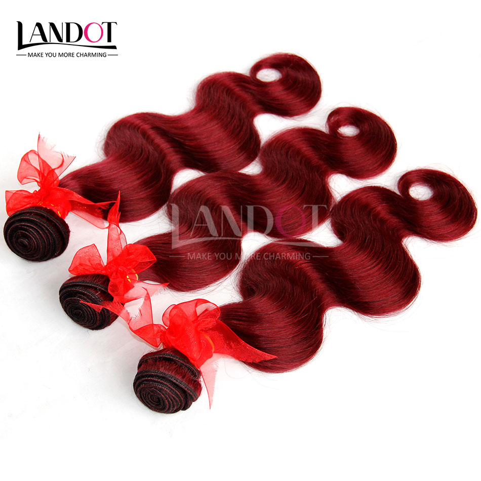 Burgundy Brazilian Virgin Hair Weave Bundles Brazilian Body Wave Wavy Hair 3Pcs Lot Wine Red 99J Cheap Human Hair Extensions Tangle Free