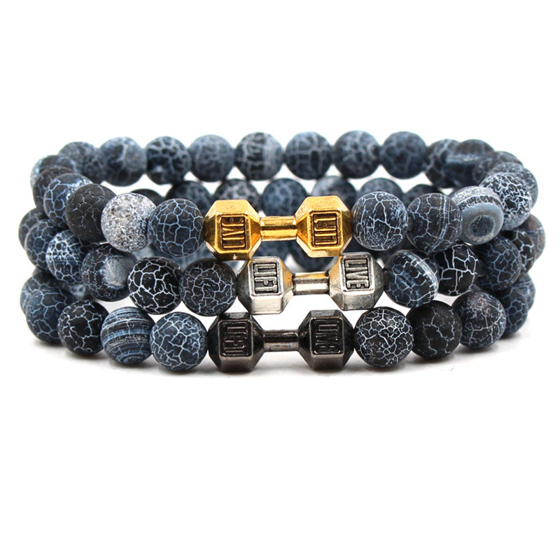 Fashion Dumbbell Bracelets Gold Silver Black Weathering Agate Bangles Weathering Stone For Men & Women Gift Hot
Fashion Dumbbell Bracelets Gold Silver Black Weathering Agate Bangles Weathering Stone For Men & Women Gift Hot