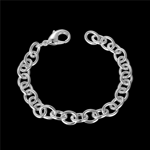 Hot sale best gift 925 silver Crude shrimp buckle bracelet Men DFMCH089, new fashion 925 sterling silver plate Chain link gemstone bracelets