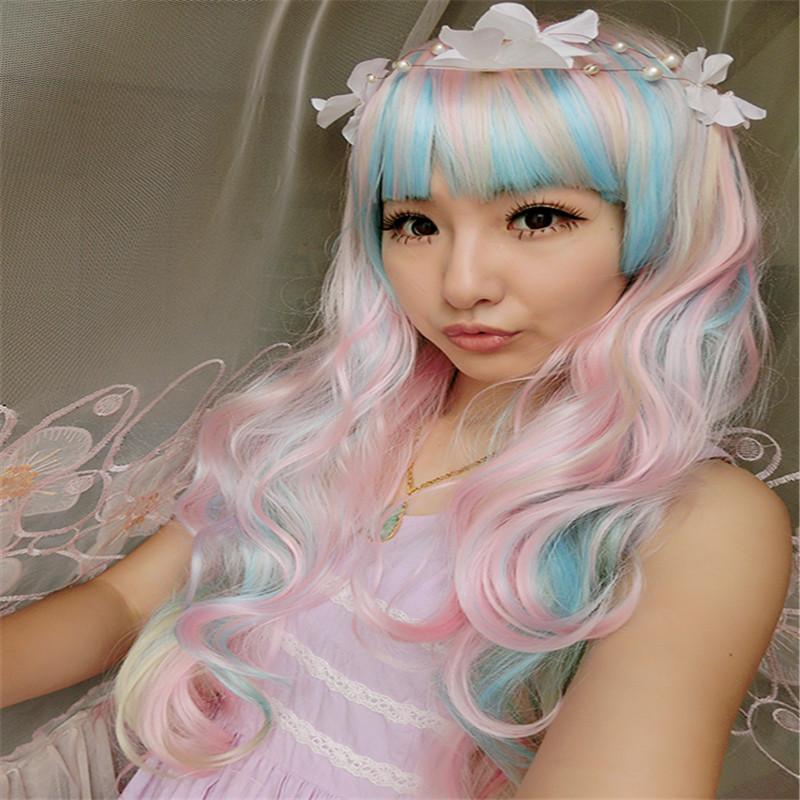 WoodFestival Lolita Wig Pink Blue Mixed Beige Ombre Wigs Long Curly Wavy Full Bangs Party Halloween Cosplay, Mix color
WoodFestival Lolita Wig Pink Blue Mixed Beige Ombre Wigs Long Curly Wavy Full Bangs Party Halloween Cosplay, Mix color