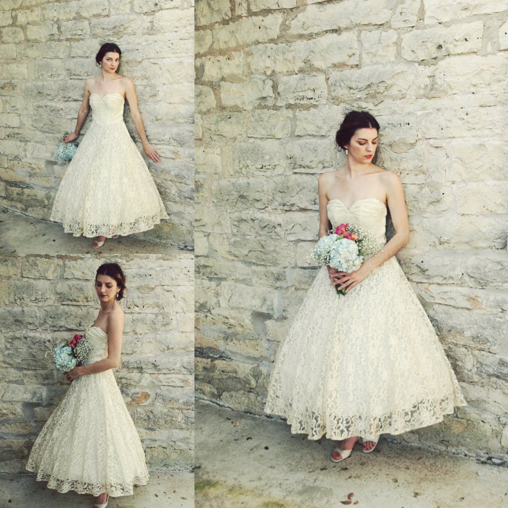 Vintage 1950s Tea Length Wedding Dresses Antique Ivory Lace A-line Sweetheart Full Skirt Beach Bridal Gowns Plus Size Vestidos de Novia
Vintage 1950s Tea Length Wedding Dresses Antique Ivory Lace A-line Sweetheart Full Skirt Beach Bridal Gowns Plus Size Vestidos de Novia