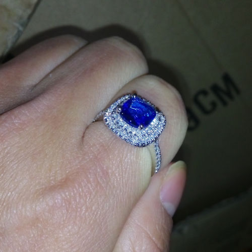 Luxury Size 6-10 Jewelry Swarovski Crystal 925 sterling silver filled lady's wedding women Engagement Ring gift with box