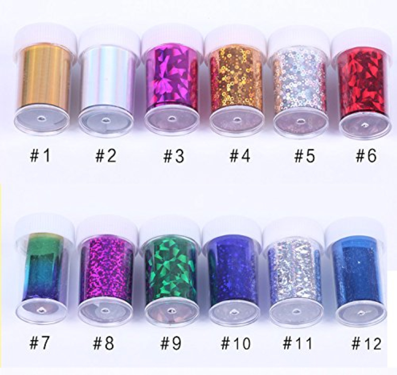 Newest Fashion 3D DIY Nail Art Starry Sky Sickers 49 Random Color Nail Art Transfer Foil Decals