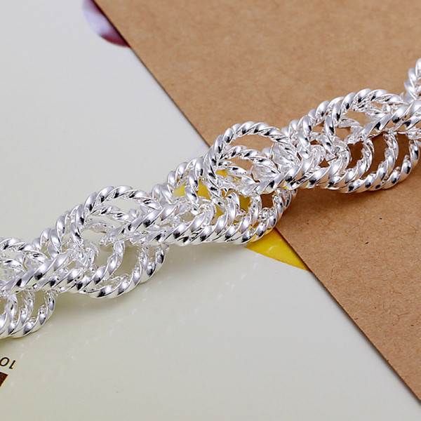 Hot sale gift 925 silver Flash Twist Rough circle bracelet DFMCH240, Brand new 925 sterling silver plated Chain link bracelets high grade