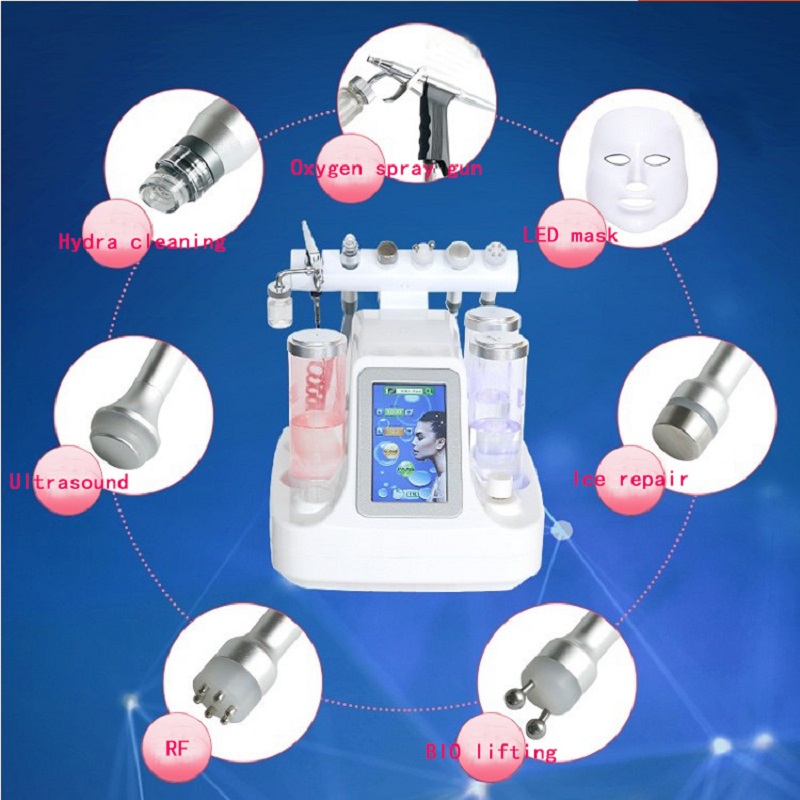 New 7in1 Water Dermabrasion Skin Oxygen Therapy Equipment Facial Spas Hydro Dermabrasion Salon Face Deep Clean Water Peel Machine