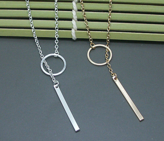 10PCS- N023 Gold Silver Dainty Minimalist Circle with bar Necklace Metal Square Round Necklaces Simple Y shape stick necklace
10PCS- N023 Gold Silver Dainty Minimalist Circle with bar Necklace Metal Square Round Necklaces Simple Y shape stick necklace