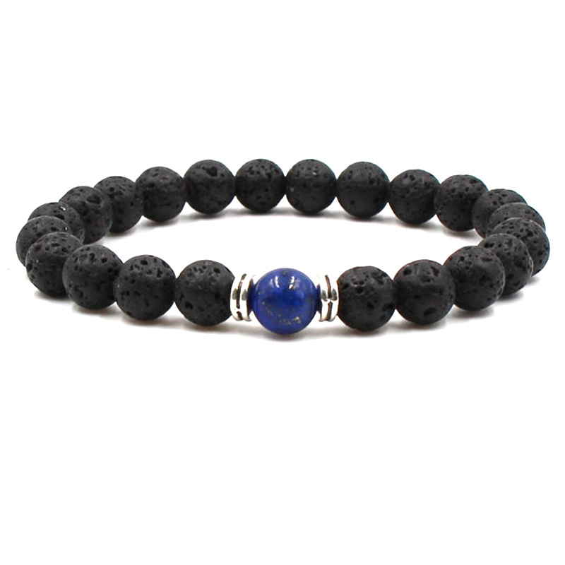 Fashion 9 Colors Black Lava Stone Chakra Bracelet Aromatherapy Essential Oil Diffuser Bracelet For Women Men