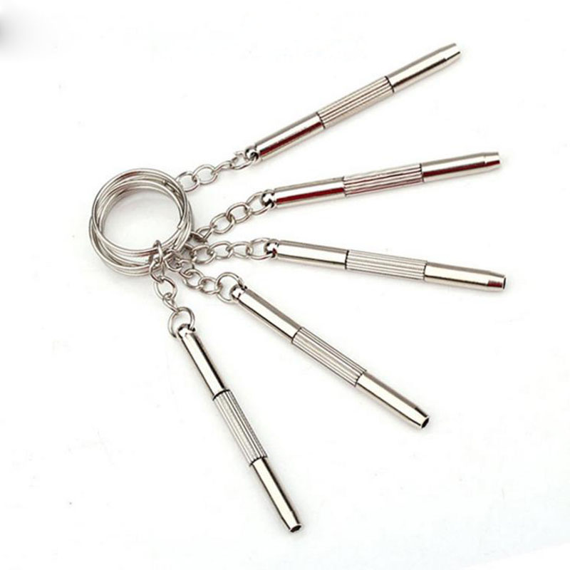 Wholesale 3 in 1 Aluminum Steel Eyeglass Screwdriver Sunglass Watch Repair Kit With Keychain Portable Screwdriver Hand Tools