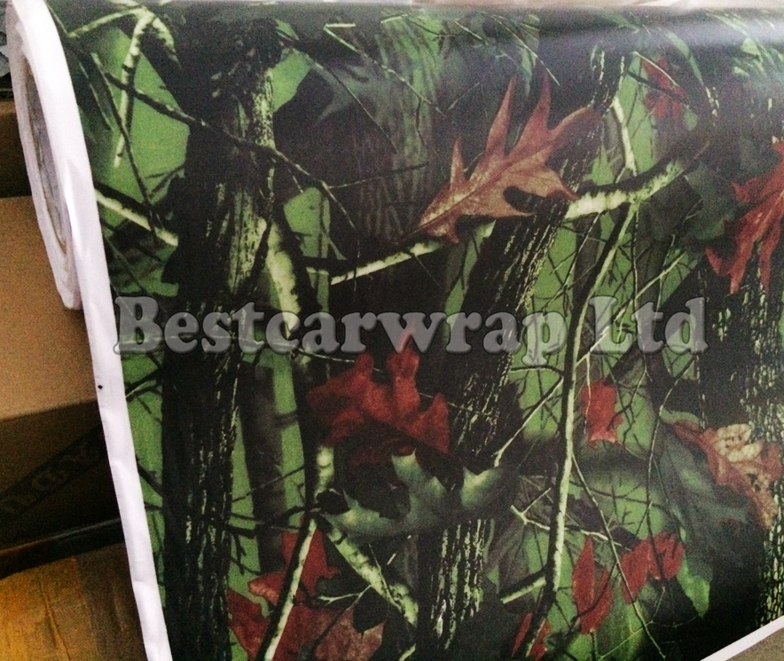 Real Tree Camo Vinyl Wrap For Car Wrap Mossy oak Tree Leaf Camouflage TRUCK CAMO TREE PRINT DUCK WOODLAND size 1.52 x 30m/Roll
