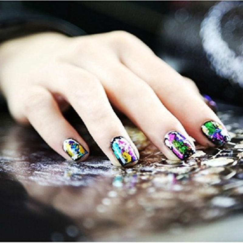 Newest Fashion 3D DIY Nail Art Starry Sky Sickers 49 Random Color Nail Art Transfer Foil Decals