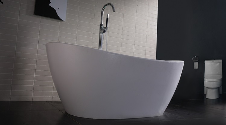 64.1" Spacious Corian Acrylic Soaker Tub for Relaxation | Modern Design & Durable Material 6505
