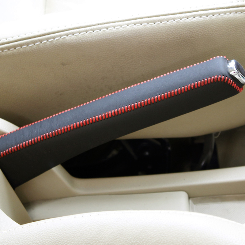 Case for Peugeot 307 308 Handbrake cover Genuine leather handbrake cover Lengthened Hand sewing Auto interior decoration car styling