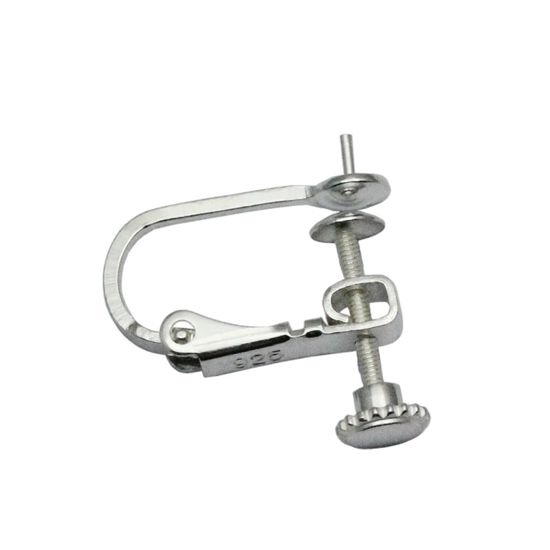 Beadsnice screw-back ear clip earring findings for non pierced ears 925 sterling silver clip-on pearl earrings components ID 34073