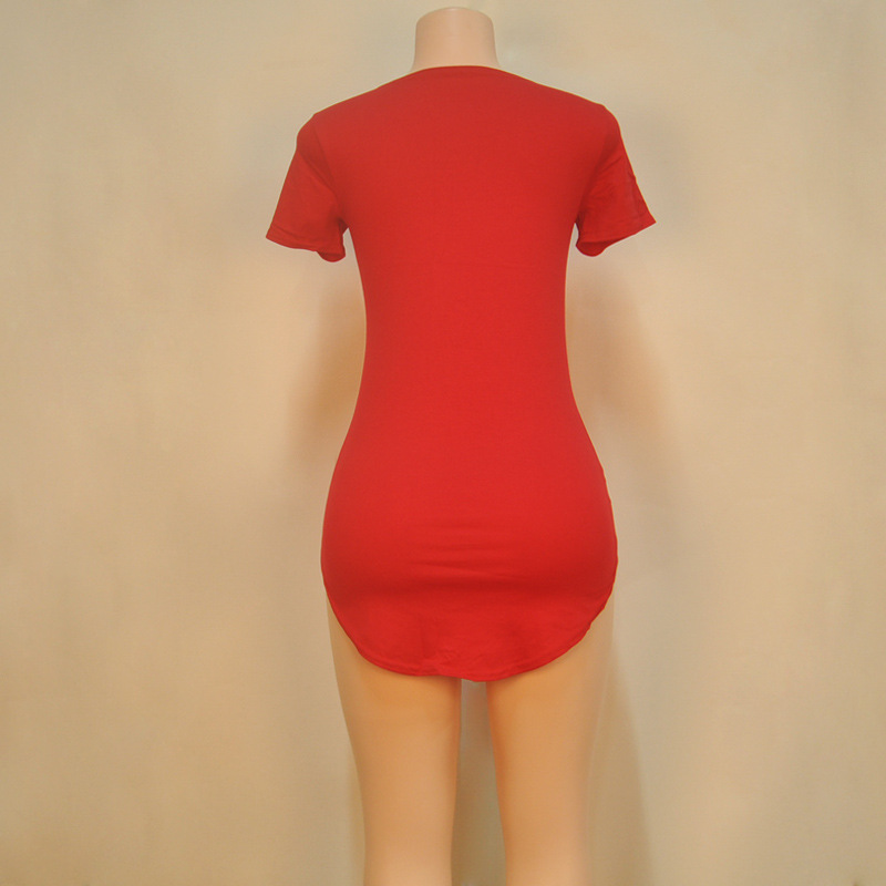 Women Sexy Pure color dress Dressed short sleeve mini-skirt Night Club Irregular big yards Dress Multi Size gifts