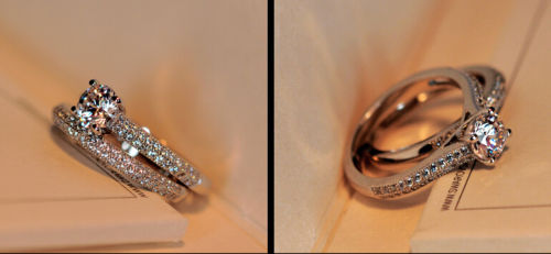 Size 4-10: Stunning Sterg Sier White Topaz & onia Bridal Band Ring Set