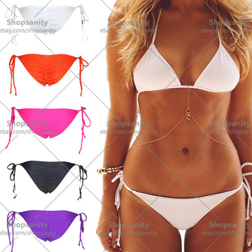 w1028 New Womens String Scrunch Cheeky Tie Side Brief Brazilian Swimwear Bikini Bottom, White
w1028 New Womens String Scrunch Cheeky Tie Side Brief Brazilian Swimwear Bikini Bottom, White