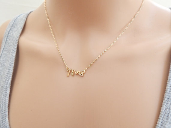 Gold Silver Simple Dainty Mrs Necklace Small Stamped Word Initial Necklace Simple Love Alphabet Letter Necklaces