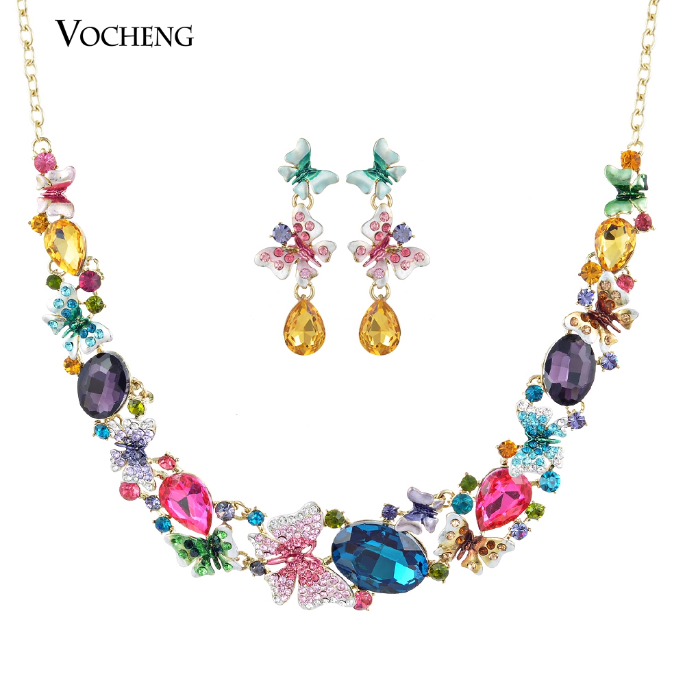 Luxury Gorgeous! Colourful Butterfly Austrian Crystal Statement Necklace and Earring Jewelry Set (Vs-161) Vocheng Jewelry, Silver
Luxury Gorgeous! Colourful Butterfly Austrian Crystal Statement Necklace and Earring Jewelry Set (Vs-161) Vocheng Jewelry, Silver