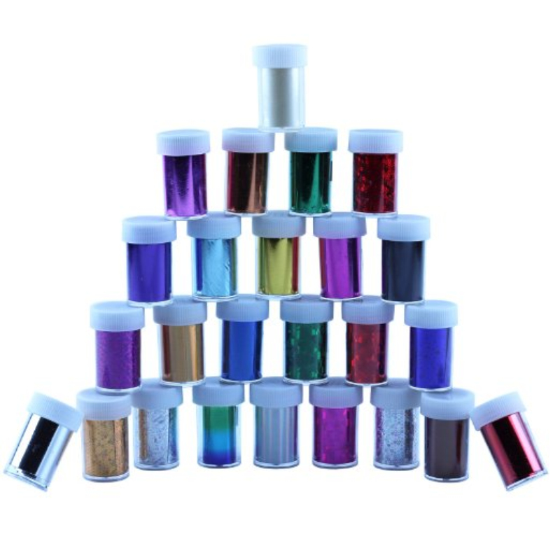 Newest Fashion 3D DIY Nail Art Starry Sky Sickers 49 Random Color Nail Art Transfer Foil Decals