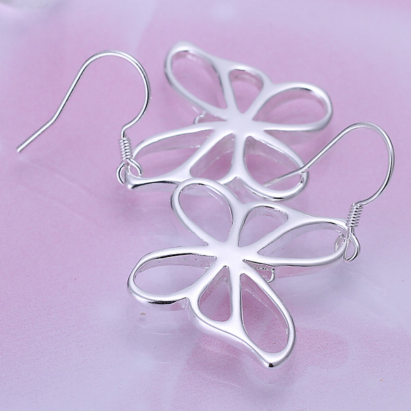 Brand new sterling silver plate Butterfly Earrings DFMSE011,women's 925 silver Dangle Chandelier earrings 10 pairs a lot