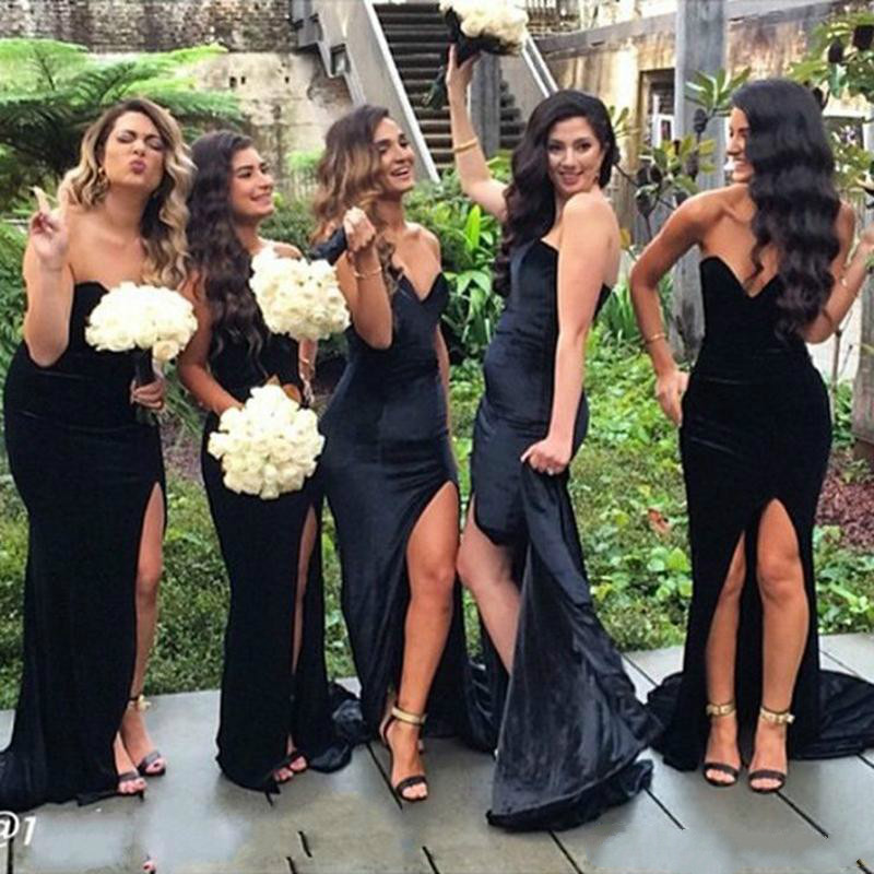 Cheap Black Bridesmaid Dresses Mermaid Sweetheart Prom Dresses Long Front Slit Corset Evening Dresses 2015 Classy Boho Country Bridesmaid
Cheap Black Bridesmaid Dresses Mermaid Sweetheart Prom Dresses Long Front Slit Corset Evening Dresses 2015 Classy Boho Country Bridesmaid