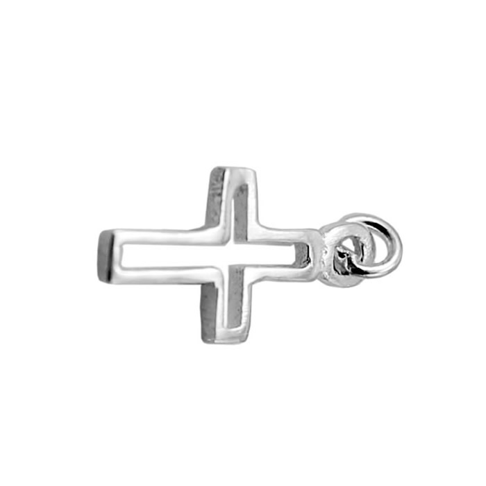 Beadsnice Cut-Out Cross Pendant 925 Sterling Silver Cross Charms Tiny Charms Necklace Charms Handmade Gift for Her ID 30435
