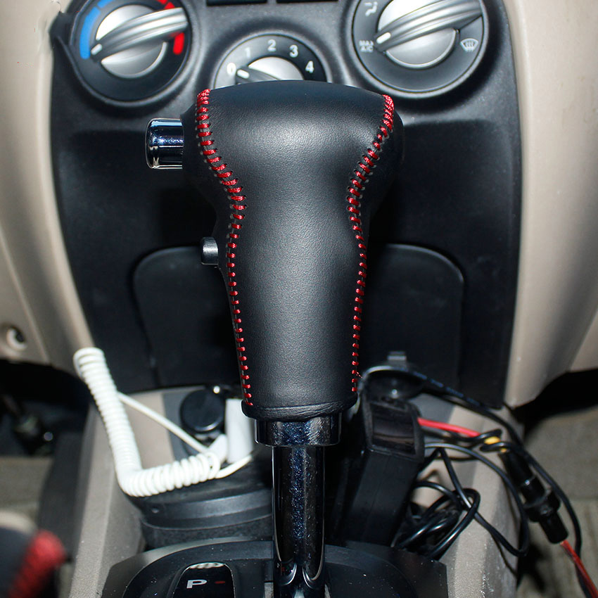 Leather gear cover KIA RIO automatic gear cover Genuine leather gearshift covers car accessories