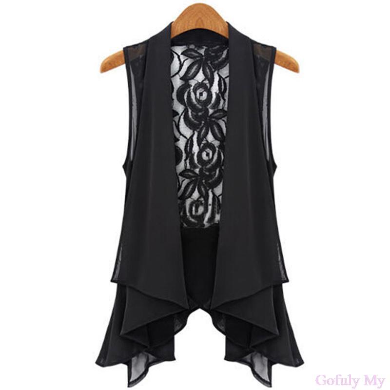 Wholesale- 2017 Hot Sale High Quality Women Slim Asymmetric Chiffon Cardigan Long Lace Clip top Free Shipping&Wholesales Free Shipping