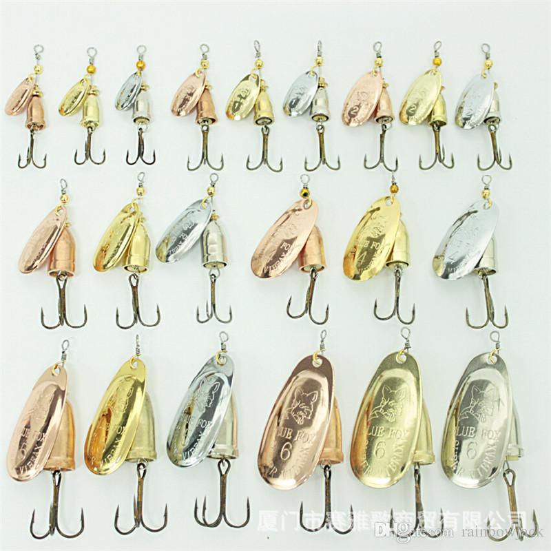 Blue FOXSPPINNER Metal Jigs Spinnerbaits Fishing Lure 6 Size 3 Colors Freshwater Spinner Bionic bait Fishing Hook