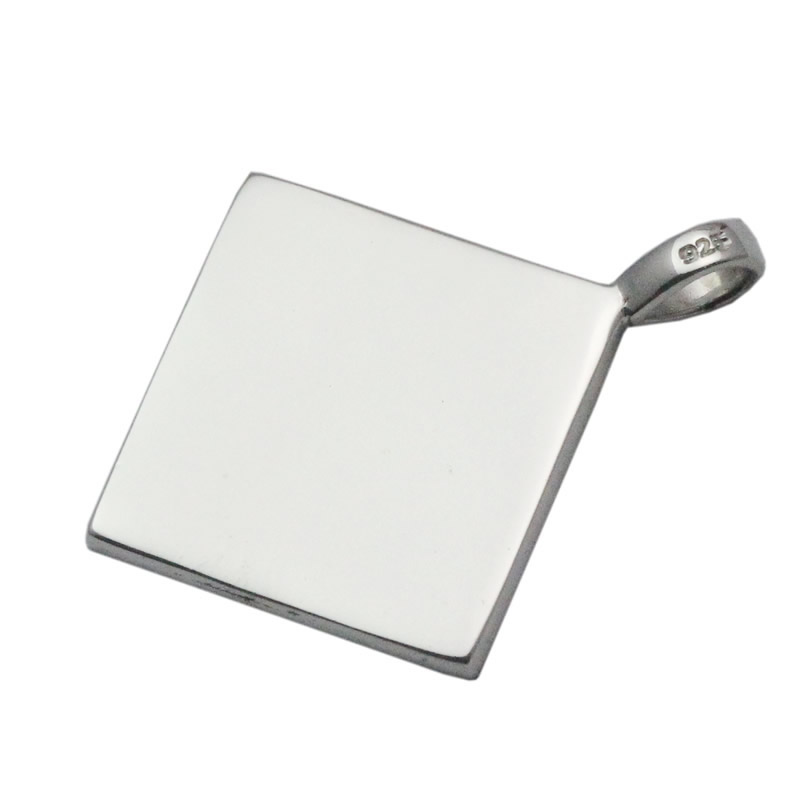 Beadsnice rhombus pendant tray 925 sterling silver cabochon bezel setting handmade necklace pendant new arrive DIY gift ID 33828