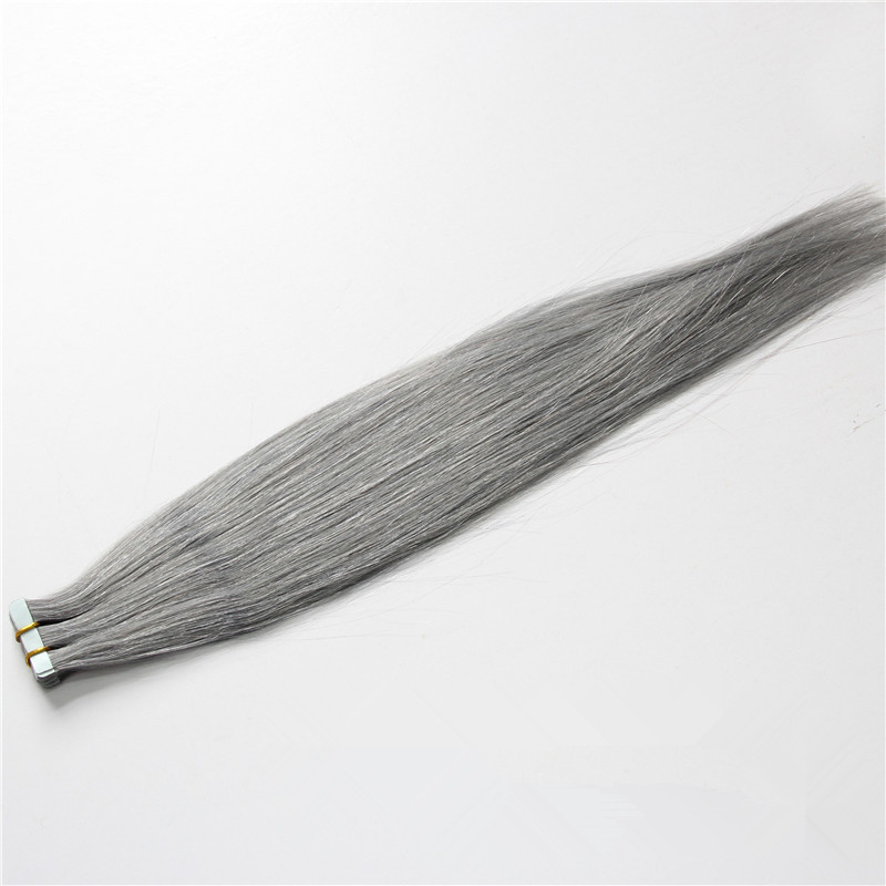 Pu Tape Remy Hair Brazilian grey Skin weft Hair Extensions Gray Color 2.5g pc 200Gr Lot Free DHL